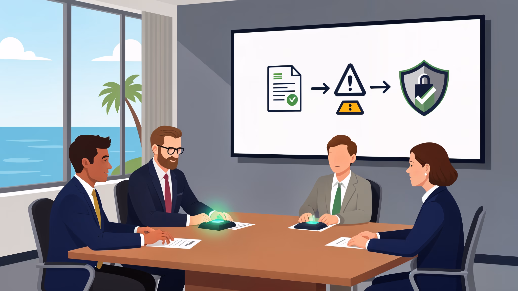 Bay County association board using a secure digital workflow to track conflict disclosures, recusals, and audit records
