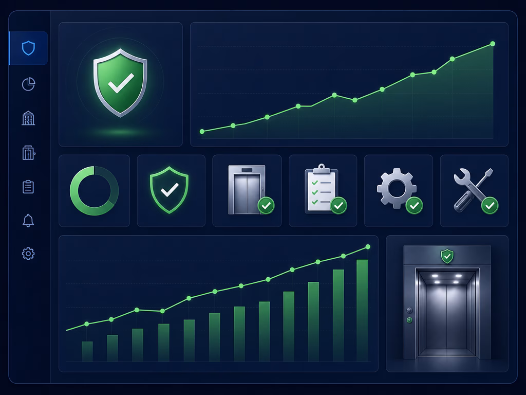 Elevator inspection compliance tracking dashboard for Bay County condo boards