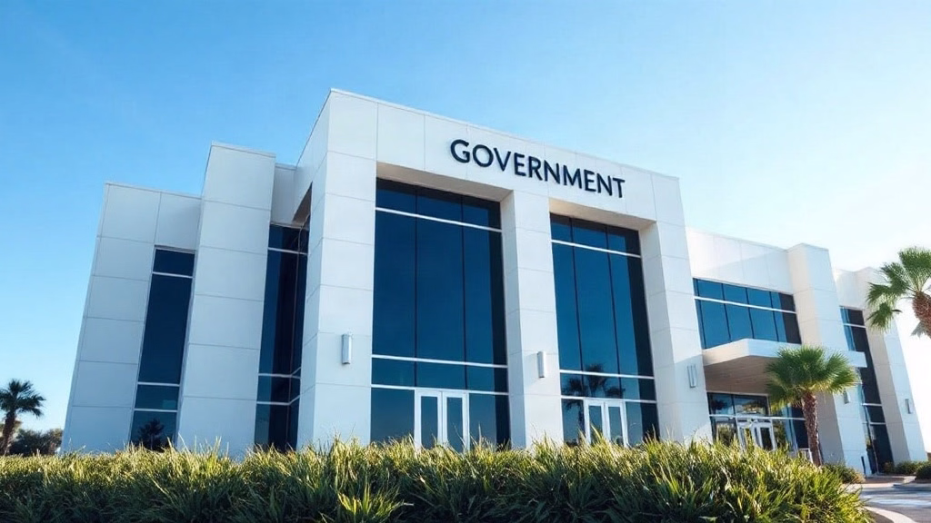 Modern government building in Northwest Florida representing statutory compliance authority