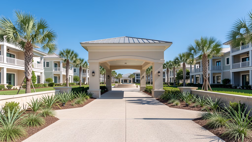 Luxury residential community entrance in Walton County Florida