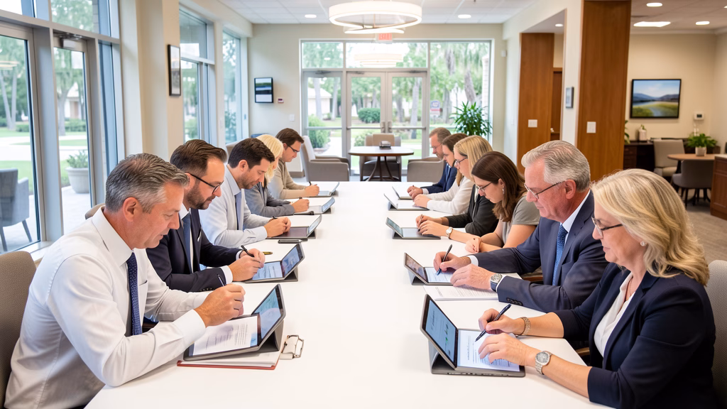 Professional HOA board meeting in Northwest Florida