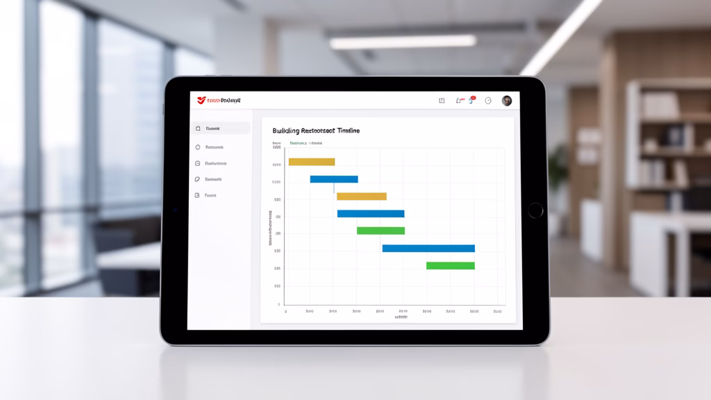 Building restoration project timeline and Gantt chart