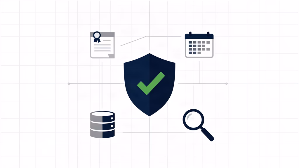 Compliance shield icon with checkmark representing fiduciary protection through proper records retention