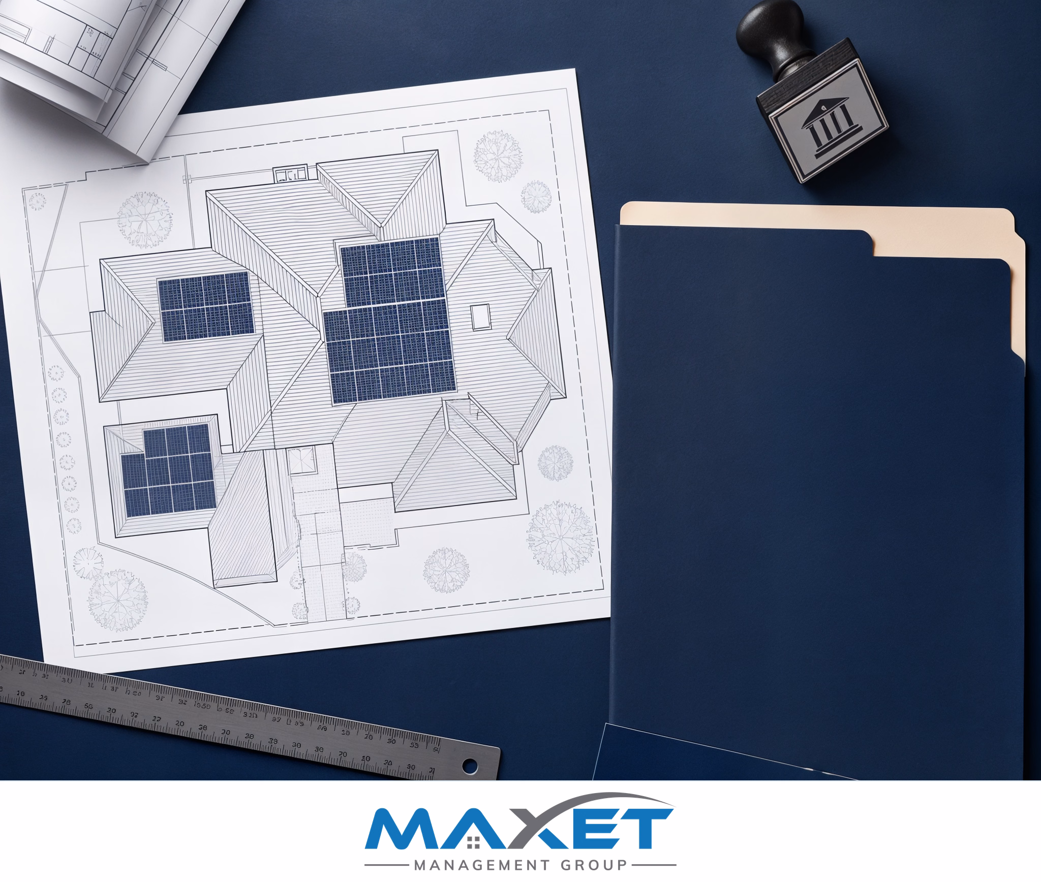 Roof plan and documentation for HOA architectural review of a homeowner solar request