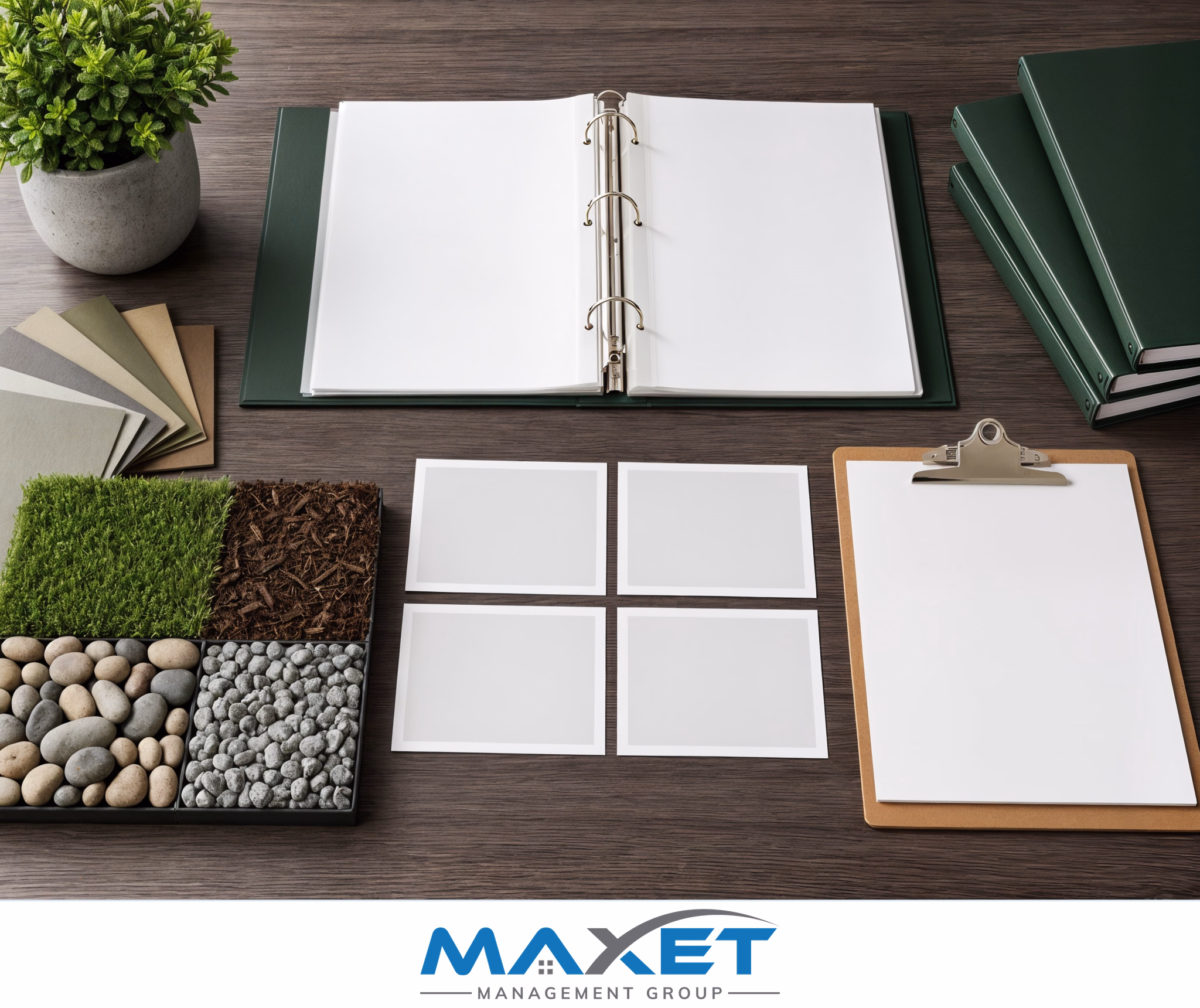 Landscape maintenance documentation and material samples for HOA contract review